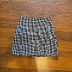 Black and white checkered skirt